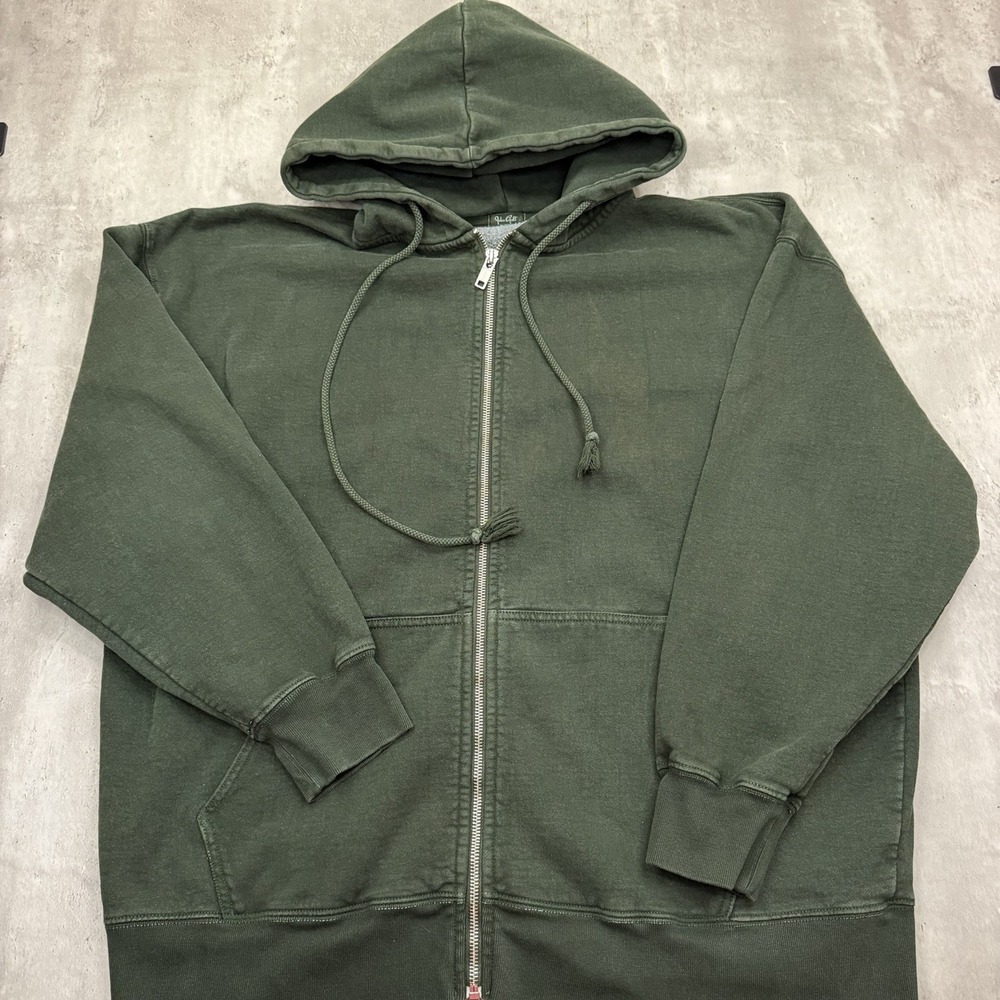 John Galt Brandy Melville Green Oversized Zip Up Hoodie MDA110Z-Z087 One Size